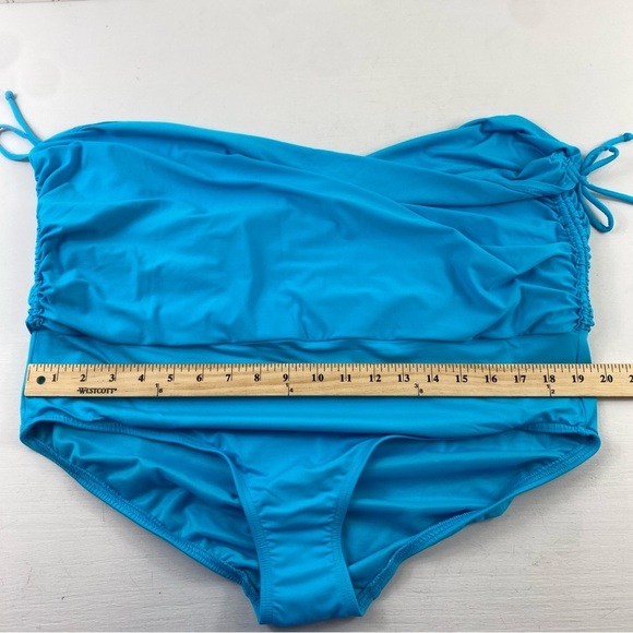 NWT Lands’ End Women’s Bright Blue Ruched Sides Swim Skirt Sz 18 - Picture 11 of 14